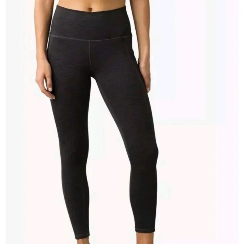 Prana Becksa 7/8 Legging Stretch Waist Pockets Pull-On Black Heather Stretch 2X